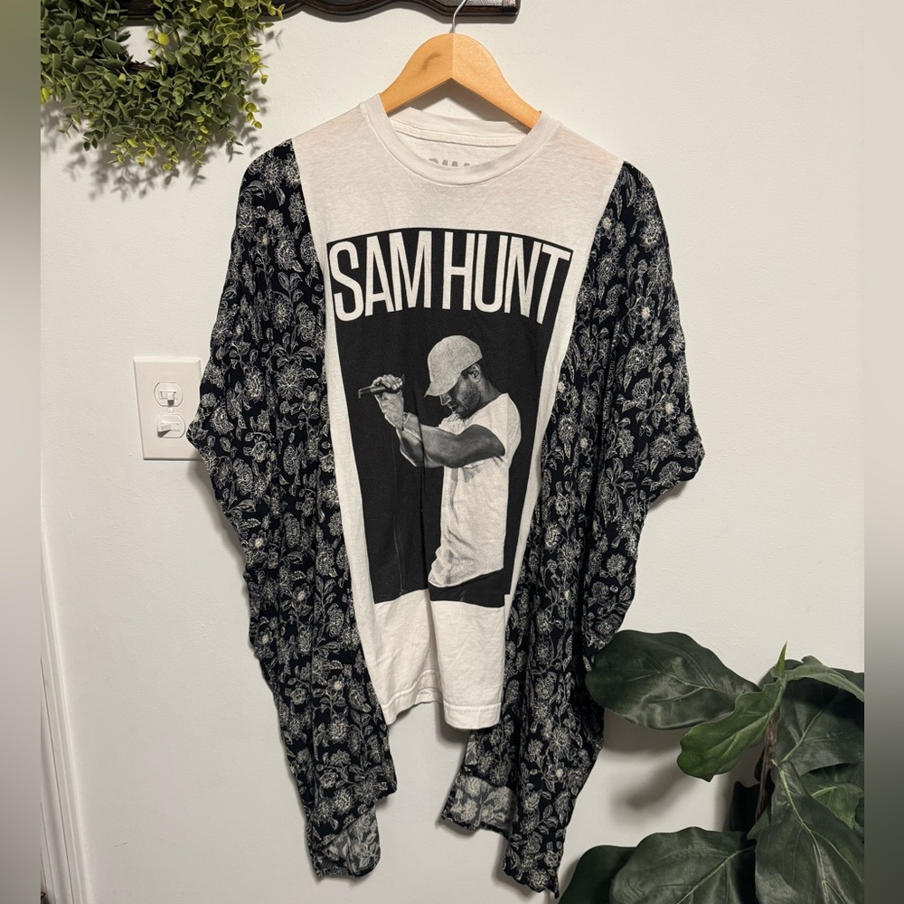 Custom Sam Hunt Concert Tee with Kimono Batwing Sleeves